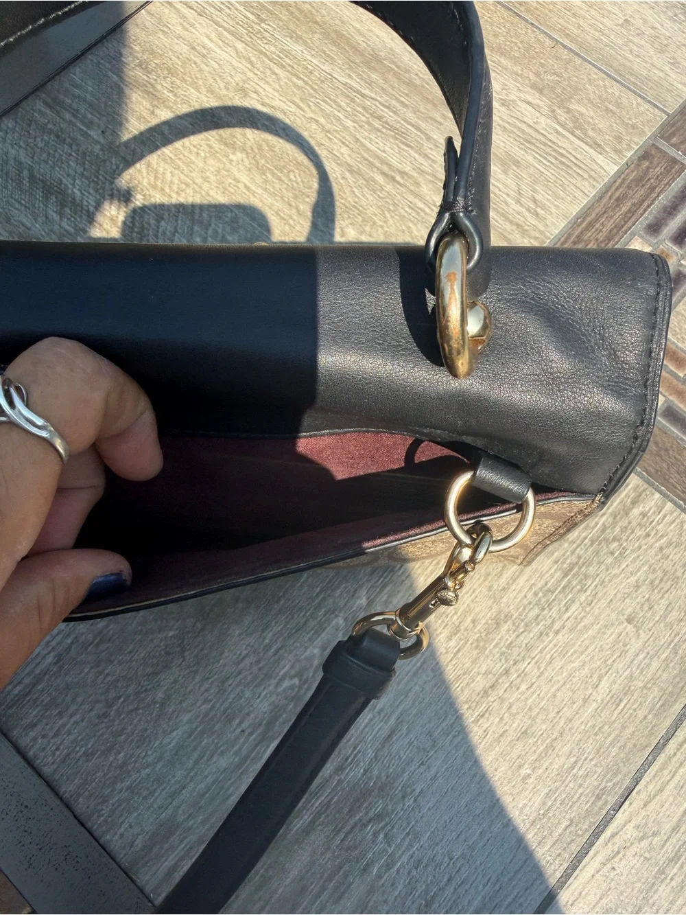 Coach Tilly Top Handle Satchel (Model F76620) in Signature Canvas and Leather. - Picture 10 of 12